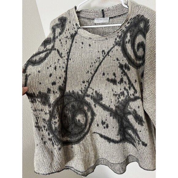 Monika Astara Joy Tunic Top Size Small Medium Gray Black - Picture 7 of 12